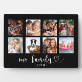 Family photo collage black love heart script fotoplaat (voorkant)