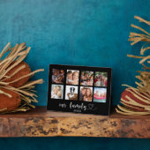 Family photo collage black love heart script fotoplaat (Zijkant)