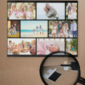 Family Photo Collage Black Masonry Grid Custom Legpuzzel