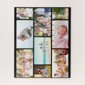 Family Photo Collage Black Masonry Grid Custom Legpuzzel (Verticaal)