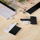 Family Photo Collage Black Masonry Grid Custom Legpuzzel (Zijkant)