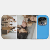 Family Photo Collage blue 2 Picture Case-Mate iPhone Case (Achterkant (horizontaal))