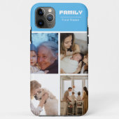 Family Photo Collage blue 4 Picture Case-Mate iPho iPhone Case (Achterkant)