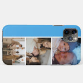 Family Photo Collage blue 4 Picture Case-Mate iPhone Case (Achterkant (horizontaal))