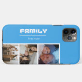 Family Photo Collage blue 4 Picture Case-Mate iPhone Case (Achterkant (horizontaal))