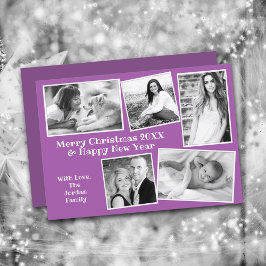 Family Photo Collage Custom Christmas Holiday Card Feestdagenkaart