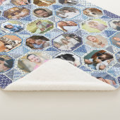Family Photo Collage Easy Blue Quilt 35 Pics Sherpa Deken (3/4)