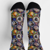 Family Photo Collage Easy Dark Quilt 12 Pics Sokken (Top)