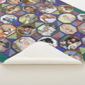 Family Photo Collage Easy Dark Quilt 35 Pics Sherpa Deken (3/4)