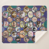 Family Photo Collage Easy Dark Quilt 35 Pics Sherpa Deken (Voorkant (horizontaal))