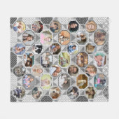 Family Photo Collage Easy Grey Quilt 35 Pics Fleece Deken (Voorkant (Horizontaal))