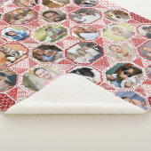 Family Photo Collage Easy Red Quilt 35 Pics Sherpa Deken (3/4)