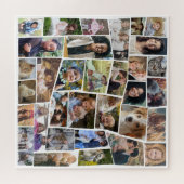 Family Photo Collage Easy Sjabloon 33 Cut Out Pics Legpuzzel (Horizontaal)