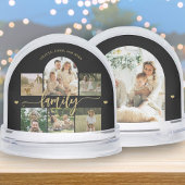 Family photo collage elegant gold script keepsake sneeuwbol
