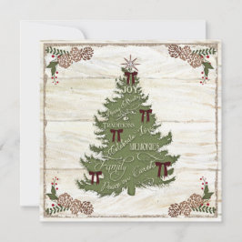 Family Photo Collage Farmhouse kerstboomvrey Feestdagenkaart