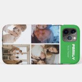 Family Photo Collage GREEN 4 Picture Case-Mate iPhone Case (Achterkant (horizontaal))
