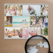 Family Photo Collage Grey Masonry Grid Custom Legpuzzel