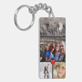 Family Photo Collage Heart Sleutelhanger (Voorkant Links)