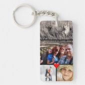 Family Photo Collage Heart Sleutelhanger (Voorkant)