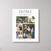 Family Photo Collage Keepsake Heart Script Canvas Afdruk (Voorkant)