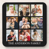 Family Photo Collage - Kies uw kleur Bier Onderzetter (Voorkant)