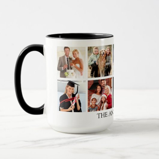Family Photo Collage - Kies uw kleur Large Mok (Links)