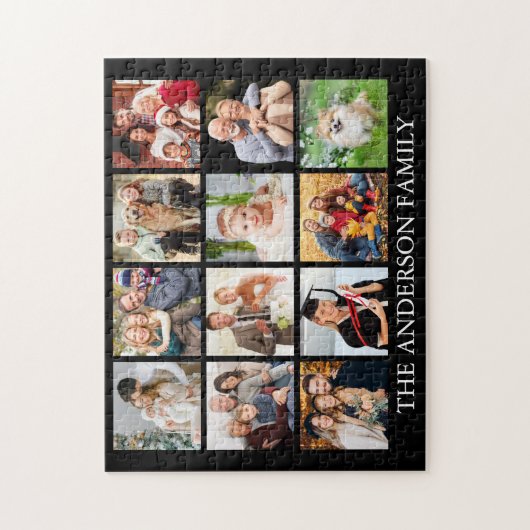 Family Photo Collage - Kies uw kleur Legpuzzel (Verticaal)