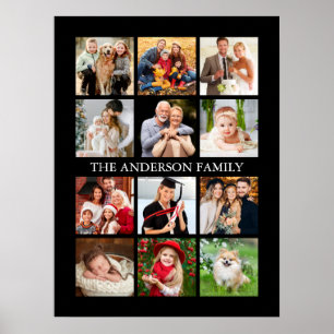 Family Photo Collage - Kies uw kleur Poster