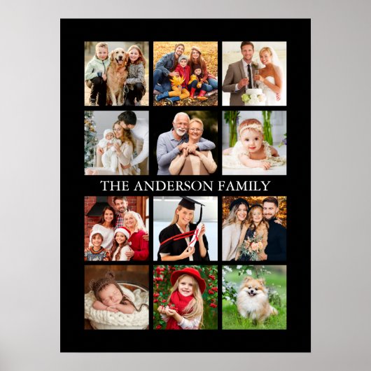 Family Photo Collage - Kies uw kleur Poster (Voorkant)