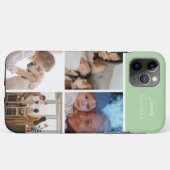 Family Photo Collage light green 4 Picture Case-Mate iPhone Case (Achterkant (horizontaal))