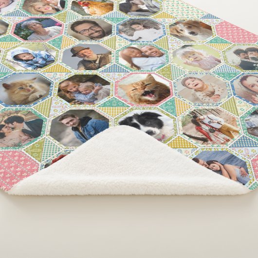 Family Photo Collage Light Quilt 35 Pic Lg Sm Sherpa Deken (3/4)