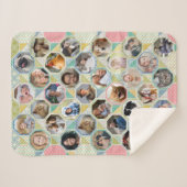 Family Photo Collage Light Quilt 35 Pic Lg Sm Sherpa Deken (Voorkant (horizontaal))