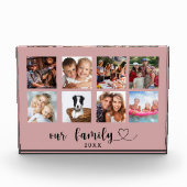 Family photo collage love heart script dusty rose fotoblokken (Voorkant)