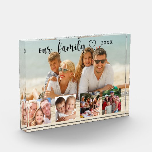 Family photo collage love heart script fotoblokken (Links)