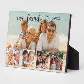 Family photo collage love heart script fotoplaat (Zijkant)