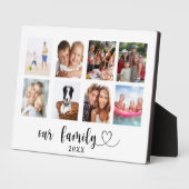 Family photo collage love heart script fotoplaat (Zijkant)