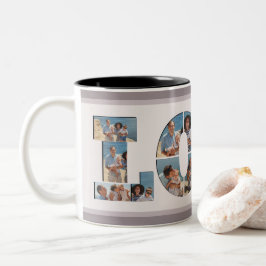 FAMILY Photo Collage Love Script Modern Keepslag Tweekleurige Koffiemok