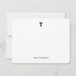 Family Photo Collage | Minimal Elegant Monogram Notitiekaartje