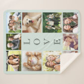 Family Photo Collage Mint Sherpa Deken (Voorkant (horizontaal))
