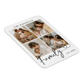 Family Photo Collage Modern Heart Script Magneet (Rechterzijde)