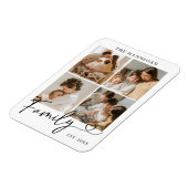 Family Photo Collage Modern Heart Script Magneet (Linkerzijde)