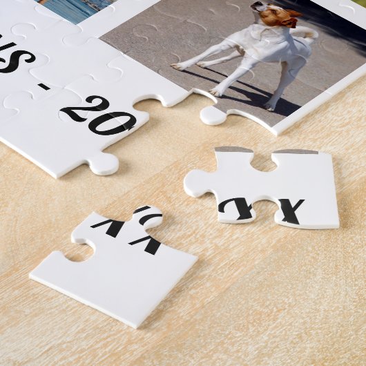 Family Photo Collage Monogram Legpuzzel (Zijkant)