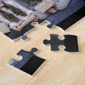 Family Photo Collage Monogrammed 7 Afbeeldingen Bl Legpuzzel (Zijkant)