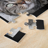 Family Photo Collage Monogrammed Black 11 Pictures Legpuzzel (Zijkant)