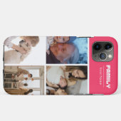 Family Photo Collage Pink 4 Picture Case-Mate iPhone Case (Achterkant (horizontaal))