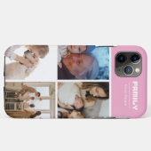 Family Photo Collage pink 4 Picture Case-Mate iPhone Case (Achterkant (horizontaal))