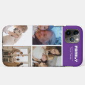 Family Photo Collage purple  4 Picture Case-Mate iPhone Case (Achterkant (horizontaal))