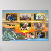 Family Photo Collage Rooftop Sunset 2295 Art Print (Voorkant)