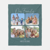 Family Photo Collage Script Fleece Deken (Voorkant)