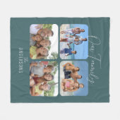 Family Photo Collage Script Fleece Deken (Voorkant (Horizontaal))